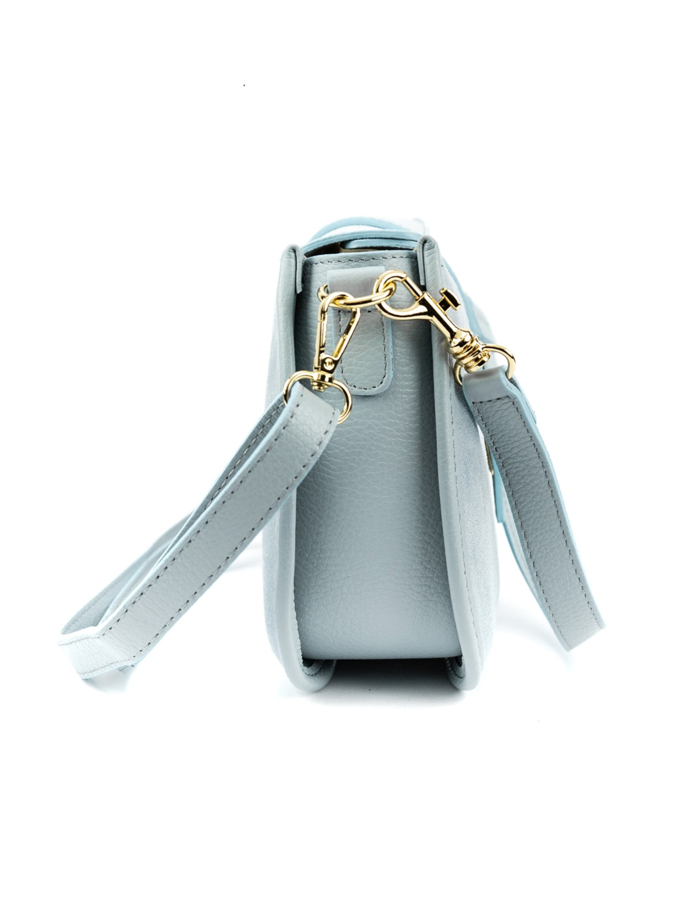 Сумка женская кроссбоди на плечо с ручкой из натуральной кожи флотар и замши повседневная средняя модель F-IT-9895BL Фото