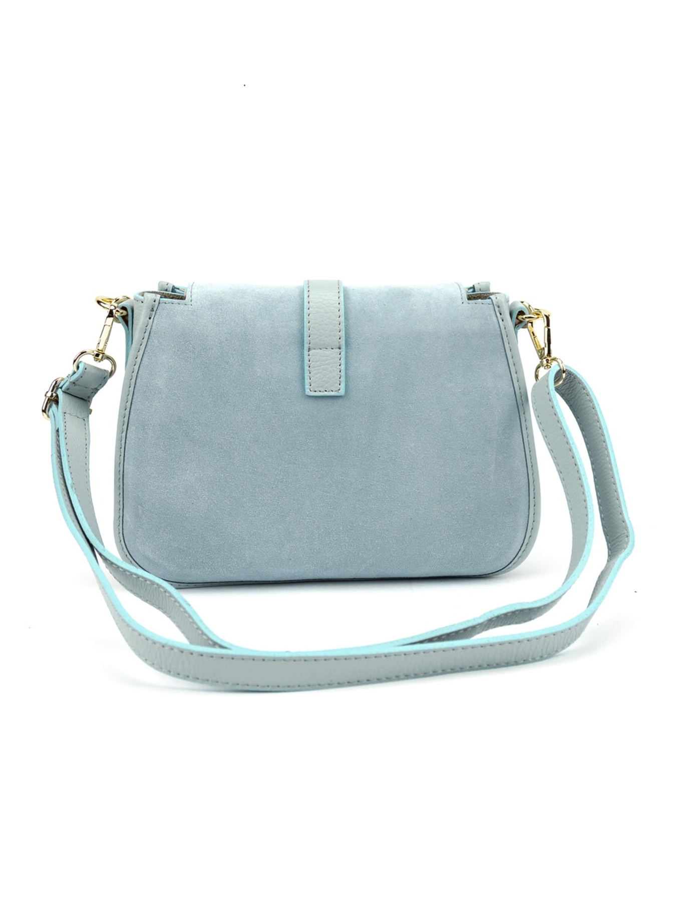 Сумка женская кроссбоди на плечо с ручкой из натуральной кожи флотар и замши повседневная средняя модель F-IT-9895BL Фото