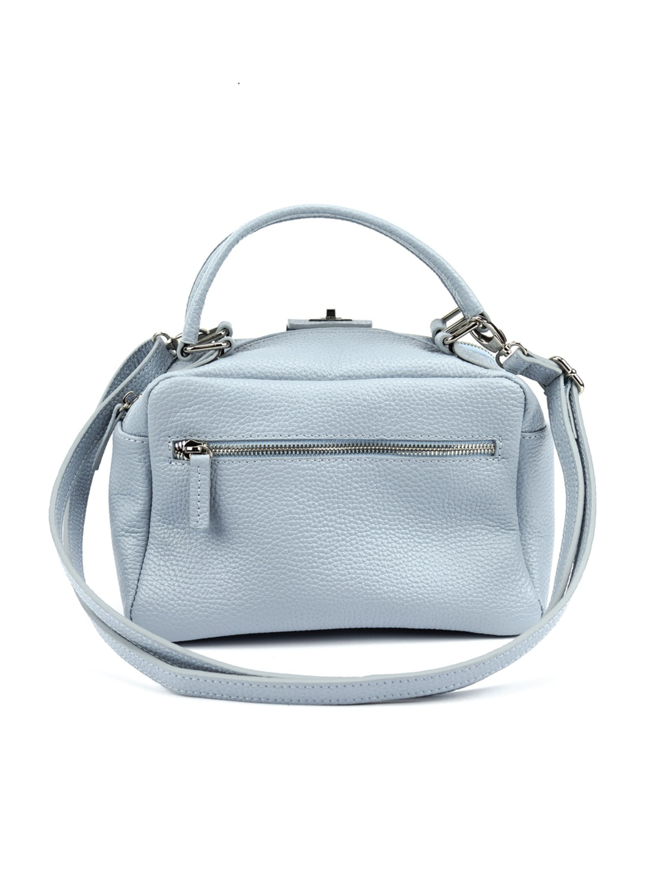 Сумка женская на плечо кроссбоди из натуральной кожи флотар на два отдела с ручкой повседневная средняя модель F-IT-1045LBL Фото