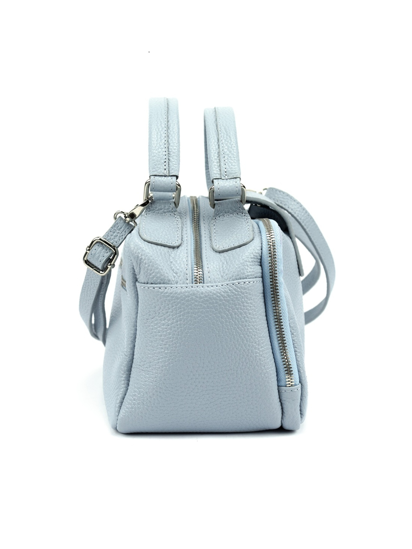 Сумка женская на плечо кроссбоди из натуральной кожи флотар на два отдела с ручкой повседневная средняя модель F-IT-1045LBL Фото