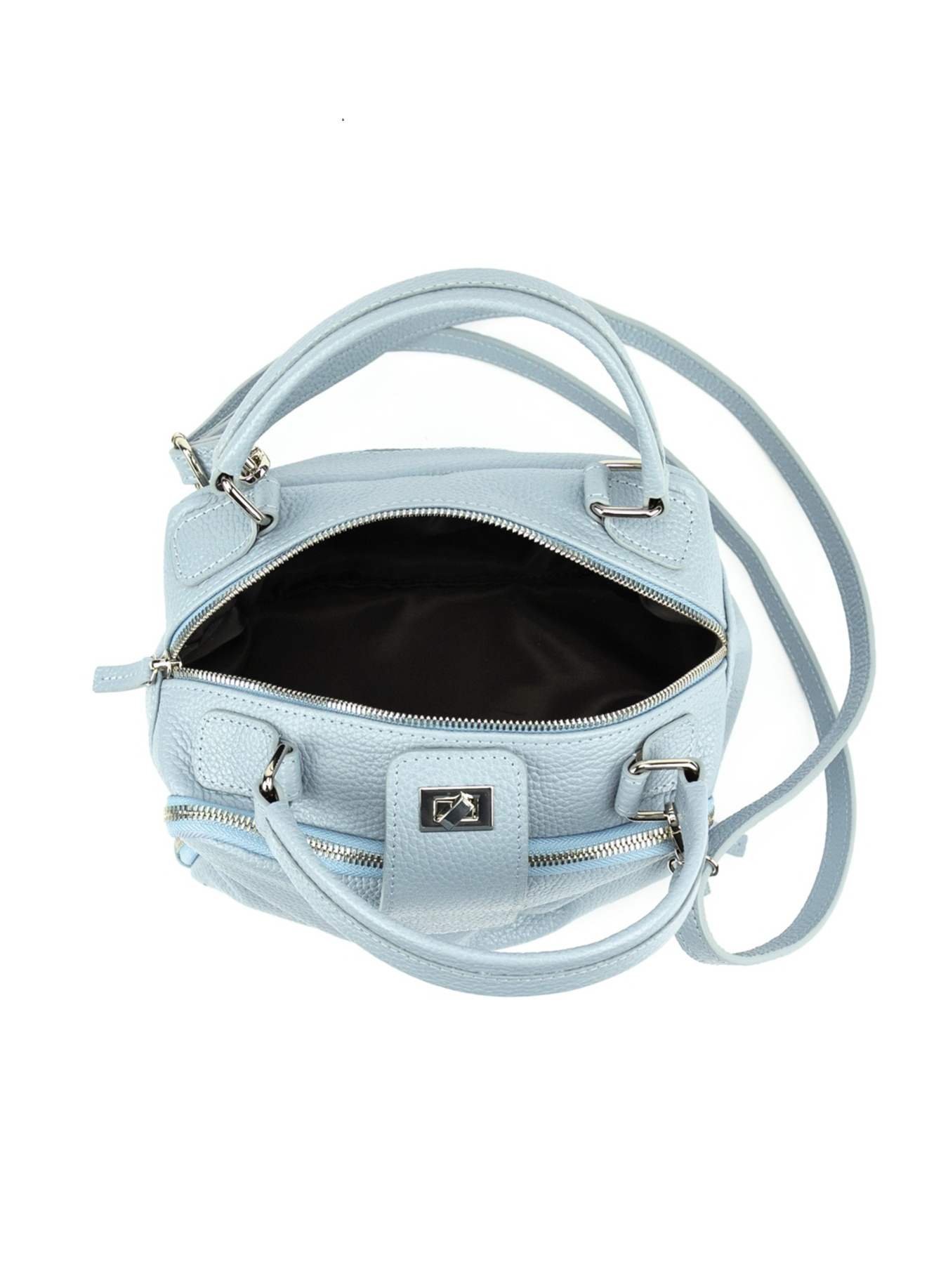 Сумка женская на плечо кроссбоди из натуральной кожи флотар на два отдела с ручкой повседневная средняя модель F-IT-1045LBL Фото