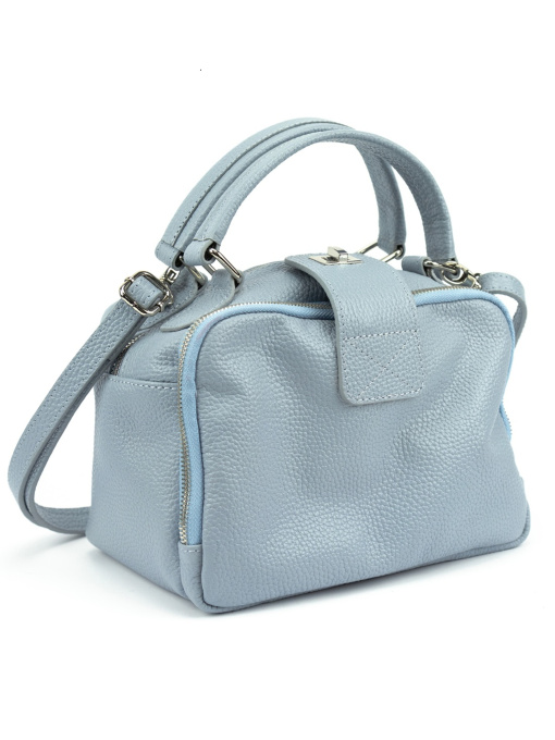 Сумка жіноча на плече кросбоді з натуральної шкіри флотар на два відділи з ручкою повсякденна середня модель F-IT-1045LBL Фото