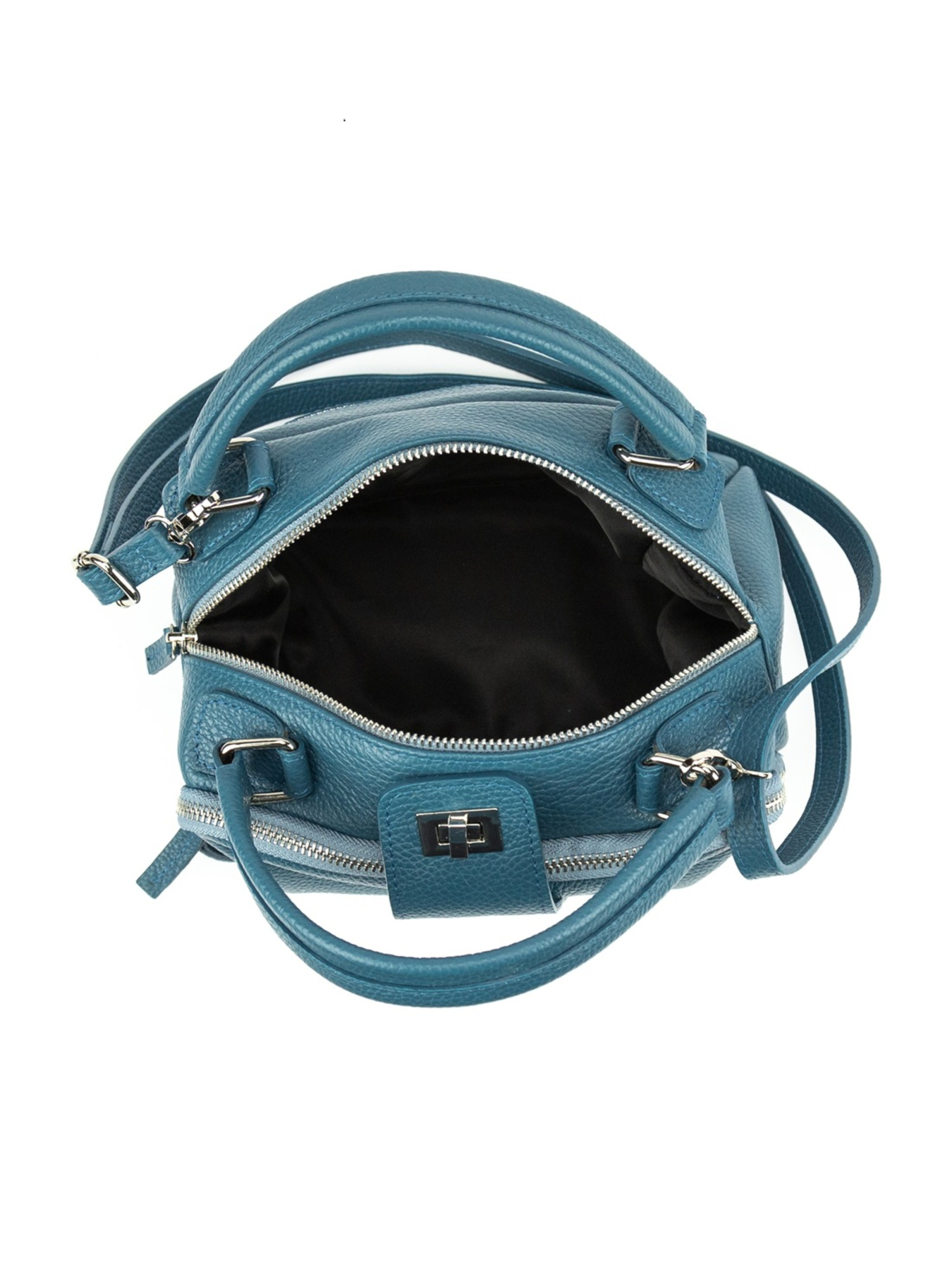 Сумка жіноча на плече кросбоді з натуральної шкіри флотар на два відділи з ручкою повсякденна середня модель F-IT-1045BL Фото