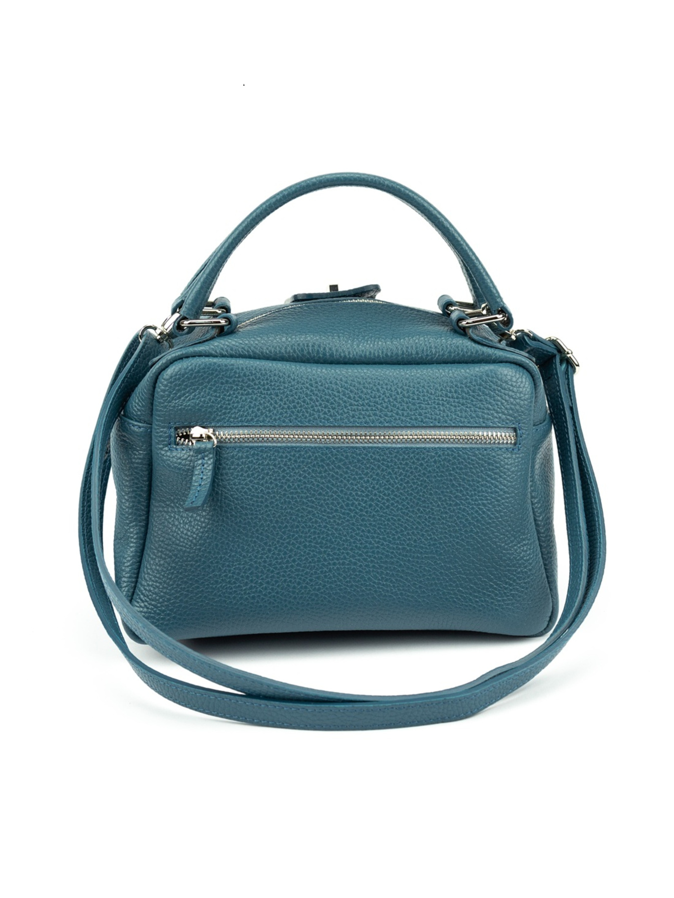 Сумка жіноча на плече кросбоді з натуральної шкіри флотар на два відділи з ручкою повсякденна середня модель F-IT-1045BL Фото