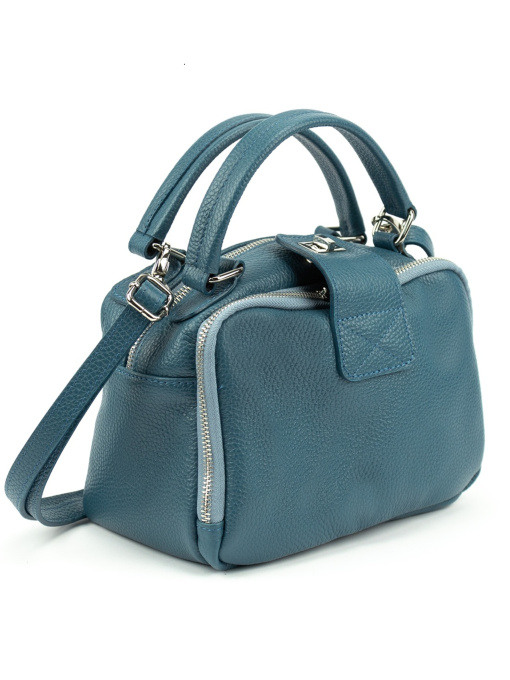 Сумка женская на плечо кроссбоди из натуральной кожи флотар на два отдела с ручкой повседневная средняя модель F-IT-1045BL Фото