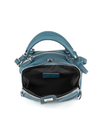 Сумка жіноча на плече кросбоді з натуральної шкіри флотар на два відділи з ручкою повсякденна середня модель F-IT-1045BL Фото