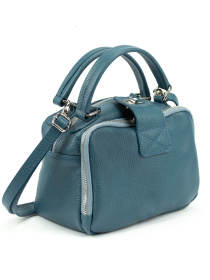 Сумка жіноча на плече кросбоді з натуральної шкіри флотар на два відділи з ручкою повсякденна середня модель F-IT-1045BL Фото