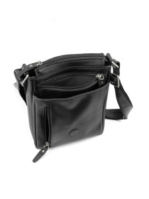 Чоловіча сумка месенджер через плече з натуральної шкіри повсякденна середня модель t003A Фото