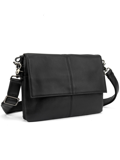 Чоловіча сумка месенджер через плече з натуральної шкіри повсякденна середня модель 82298A Фото