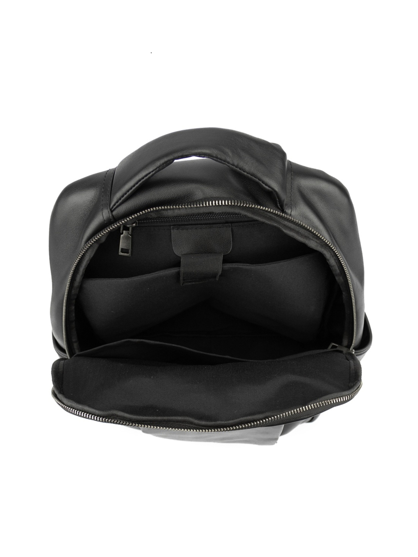 Черный городской рюкзак из натуральной кожи для ноутбука и документов модель 1665A Фото