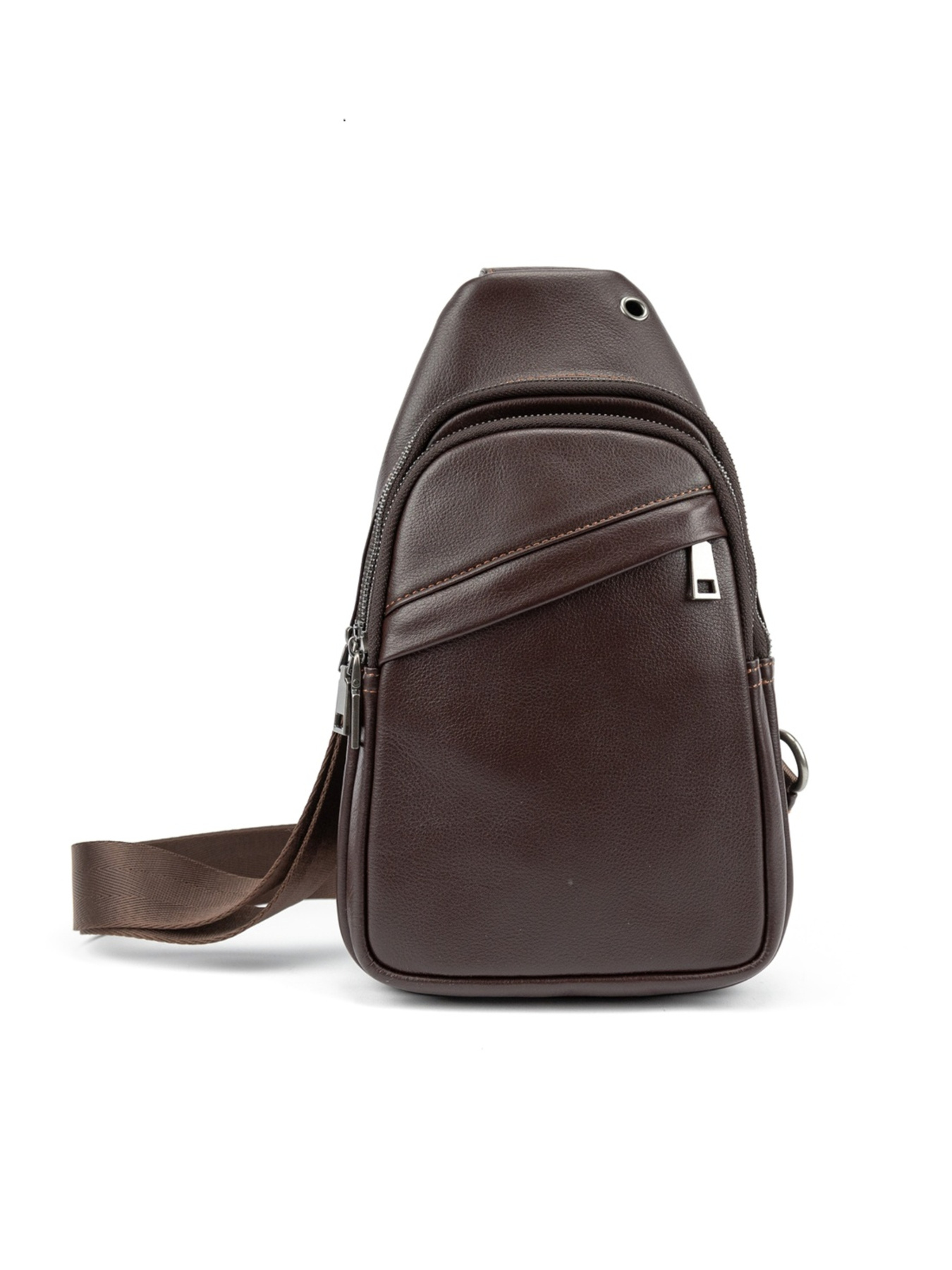 Мужской кожаный слинг на плечо модель 8010C Фото