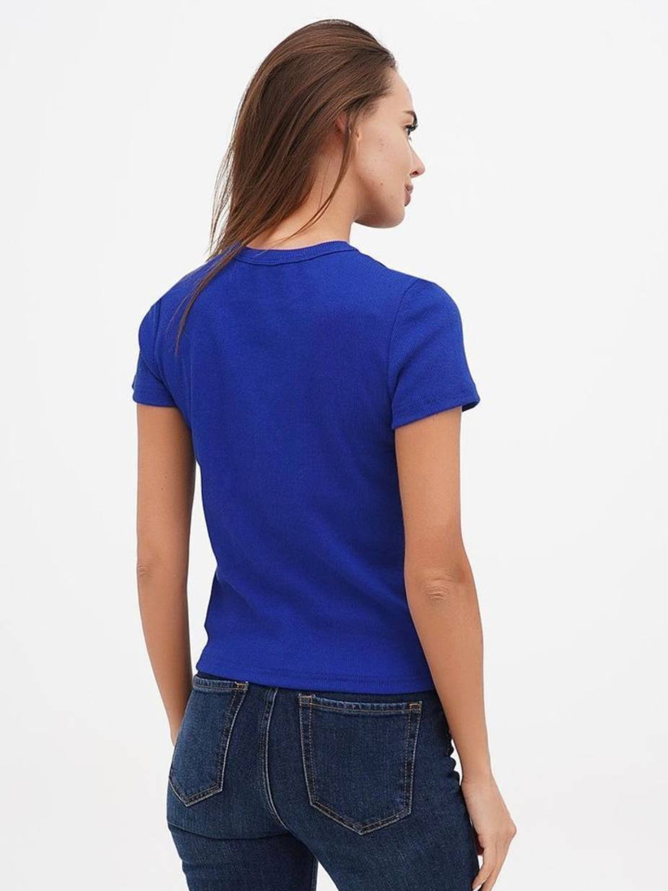 Футболка жіноча базова "рубчик" електрик модель Wm297 Фото