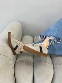 Кеди з натуральної замші та шкіри з чорними вставками Мокко (023/Емоджи6) 37 модель P_179230-S37_179957 Фото