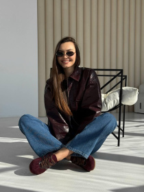 Кеди з натуральної замші та шкіри з рептилійною вставкою Бордо (027/02035) 36 модель P_205700-S36_207131 Фото