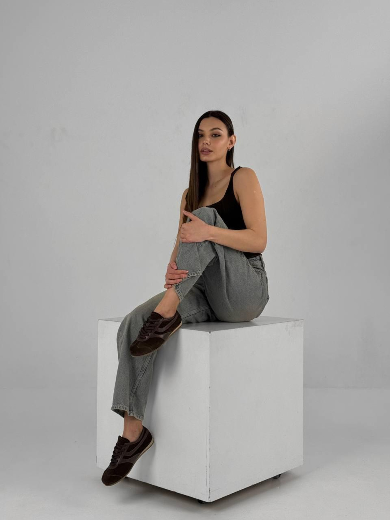 Кеди з натуральної замші та шкіри на низькій підошві Какао (027) 37 модель P_206363-S37_206370 Фото