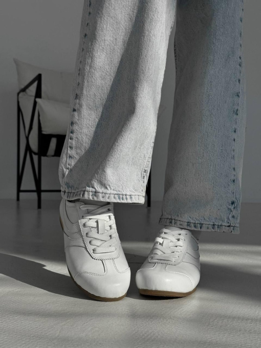 Кеды из натуральной кожи на низкой подошве Белые (027) 37 модель P_215617-S37_219363 Фото