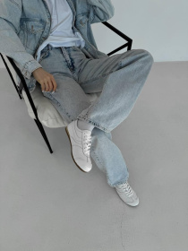 Кеды из натуральной кожи на низкой подошве Белые (027) 37 модель P_215617-S37_219363 Фото