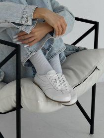 Кеды из натуральной кожи на низкой подошве Белые (027) 37 модель P_215617-S37_219363 Фото