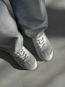 Кеды из натуральной кожи на низкой подошве Белые (027) 37 модель P_215617-S37_219363 Фото