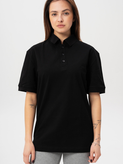 Жіноча Футболка Поло З Ґудзиками Теніска Without Polo Black модель 8056214 Фото