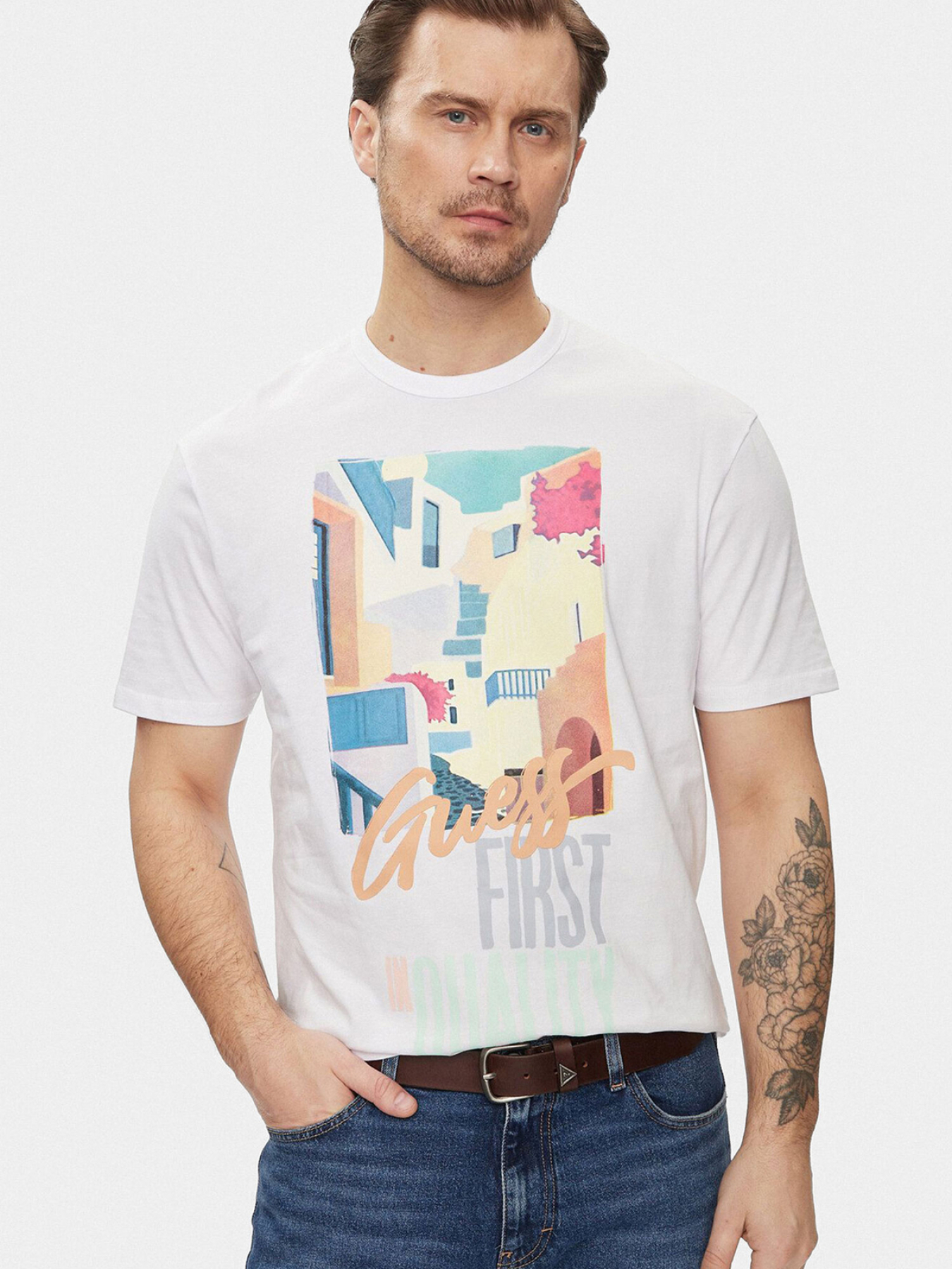 Мужская белая футболка модель M4GI23.K8FQ4;G011 Мужская белая футболка модель M4GI23.K8FQ4;G011 Фото