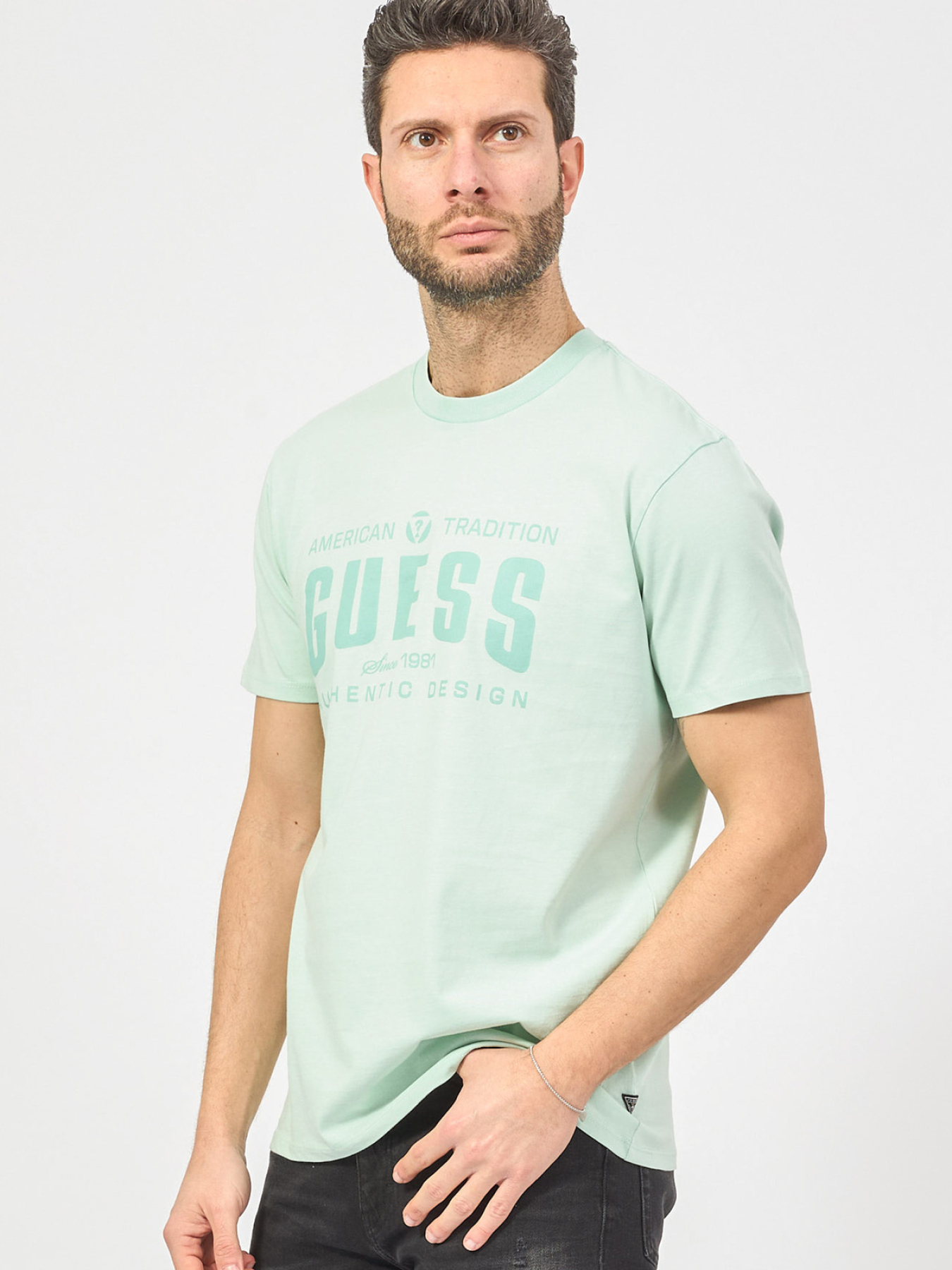 Мужская мятная футболка модель M5GI27.KBW41;F8BD Мужская мятная футболка модель M5GI27.KBW41;F8BD Фото