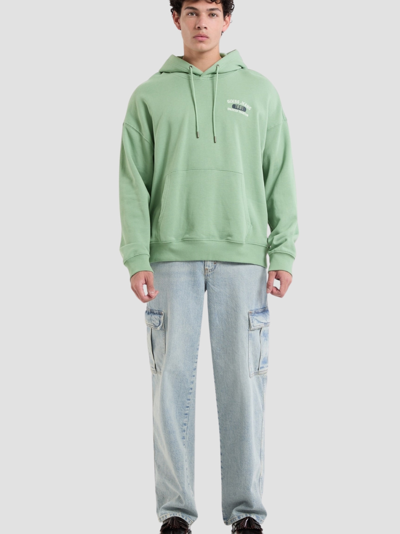 Мужское салатовое худи модель M5RQ39.KCPR1;G8EJ Фото