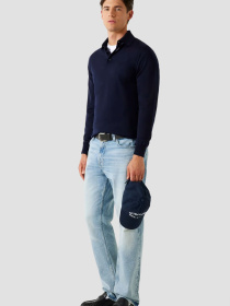 Чоловіче темно-синє вовняне поло модель M5RR43.Z3LZ0;G7V2 Фото