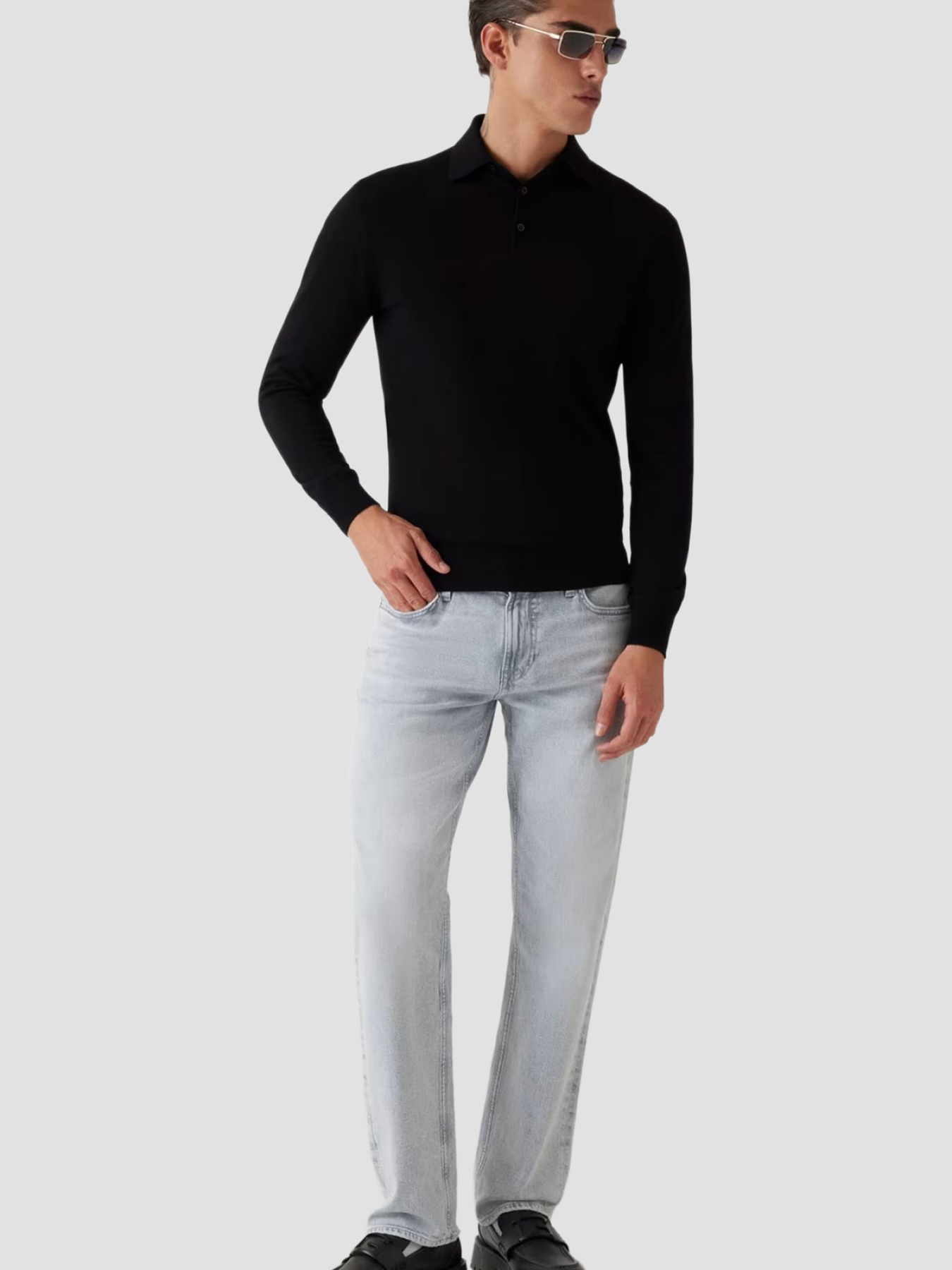 Чоловіче чорне вовняне поло модель M5RR43.Z3LZ0;JBLK Чоловіче чорне вовняне поло модель M5RR43.Z3LZ0;JBLK Фото