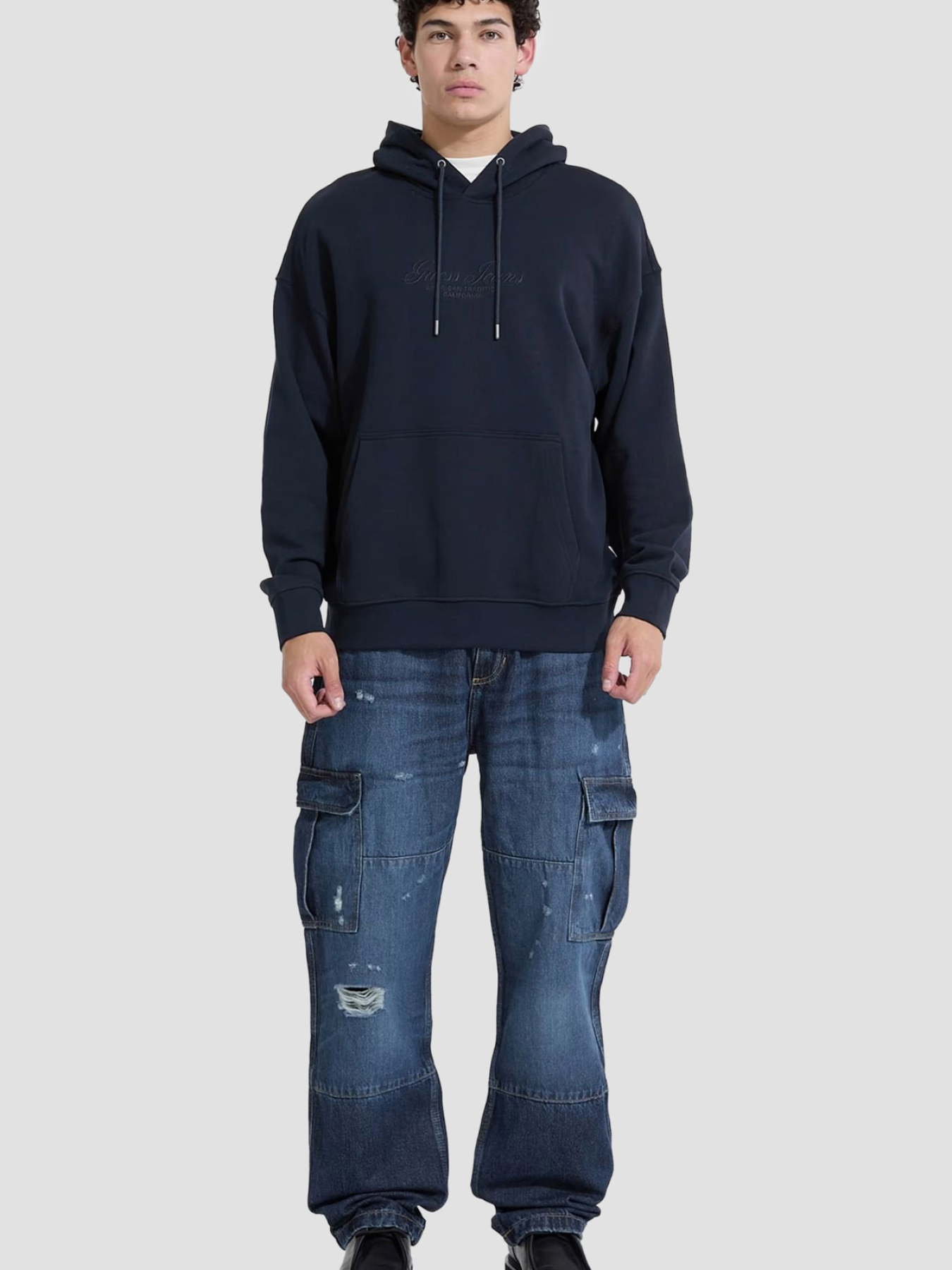 Мужское темно-синее худи модель M5YQ16.KCPR1;A71W Фото