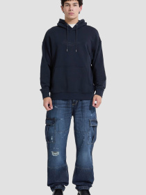 Мужское темно-синее худи модель M5YQ16.KCPR1;A71W Фото