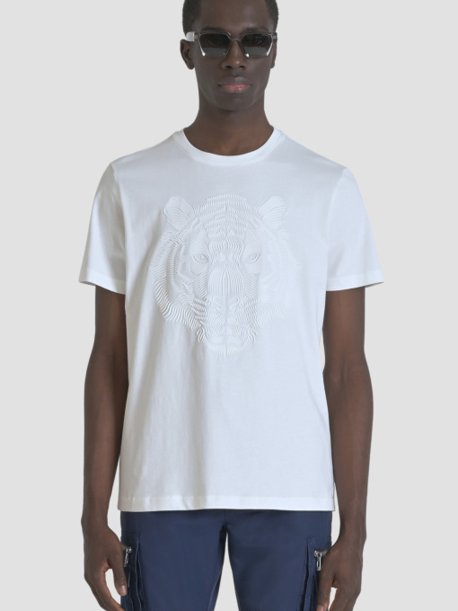 Мужская белая футболка модель MMKS02463.FA100240;1011 Фото