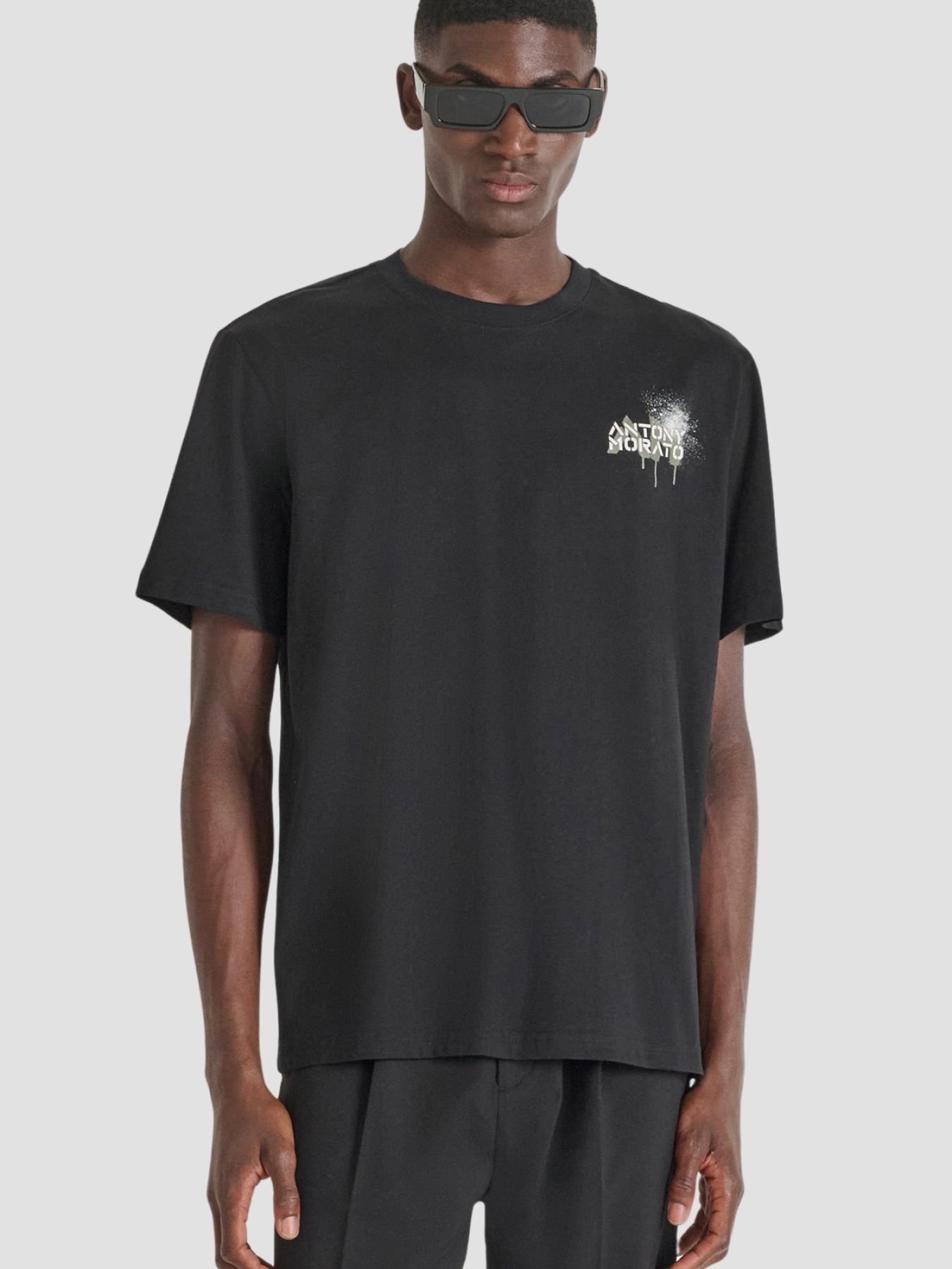 Мужская черная футболка модель MMKS02571.FA100240;9000 Фото