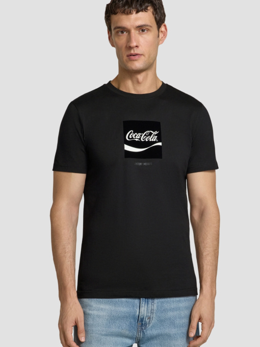 Мужская черная футболка Antony Morato x Coca Cola модель MMKS02580.FA100240;9000 Фото
