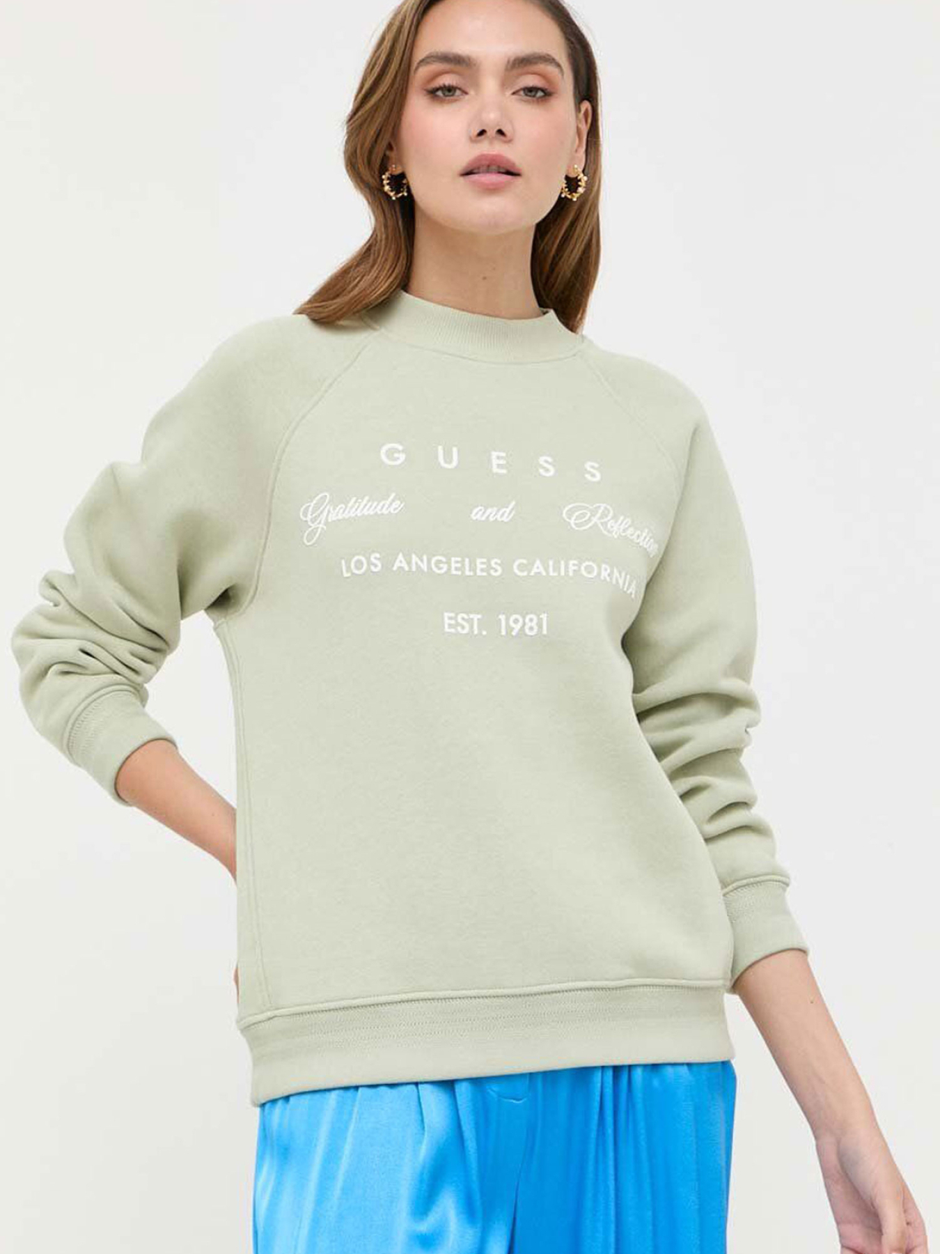 Женский мятный свитшот модель W3YQ06.K9Z21;G8CR Фото