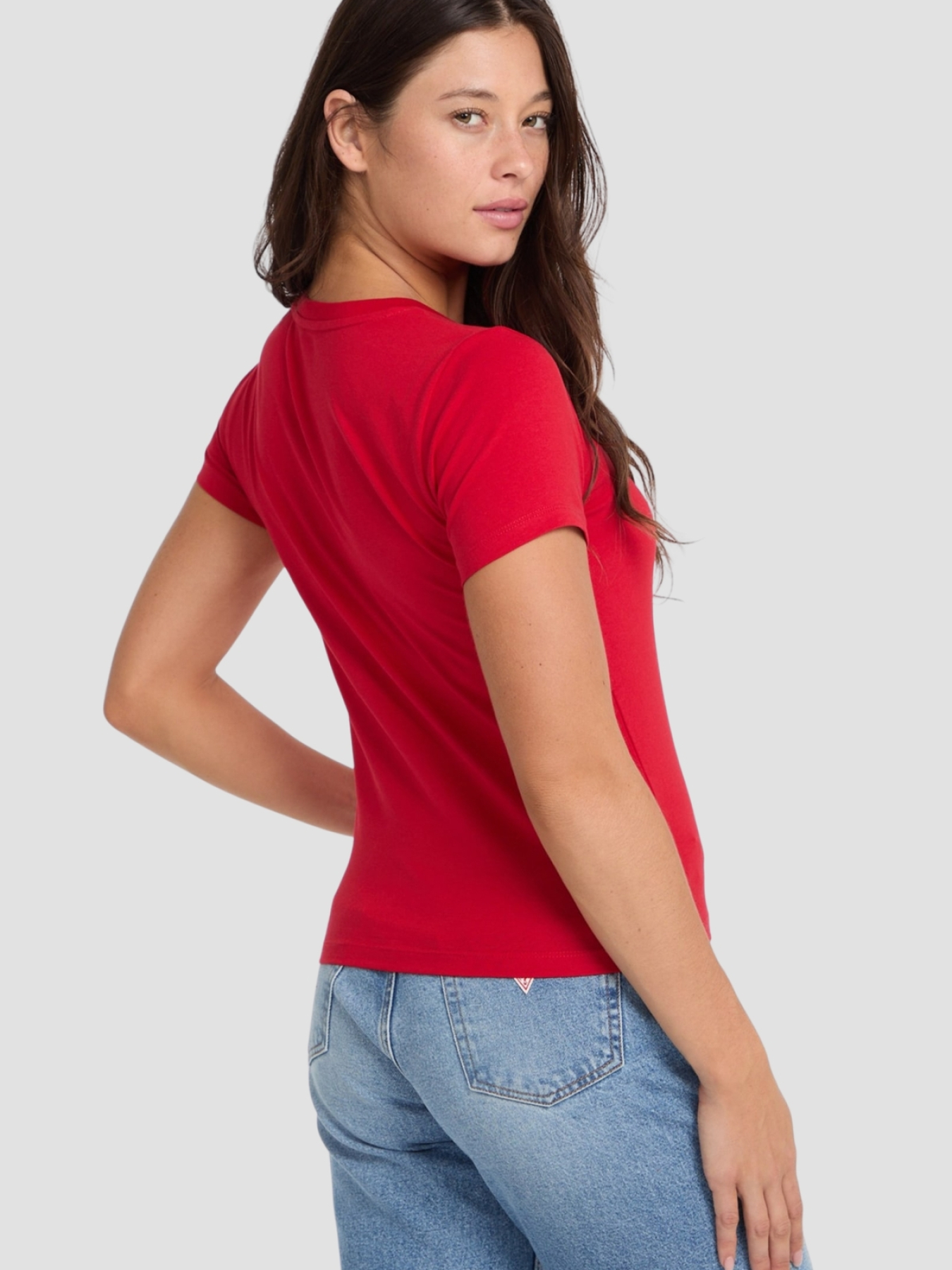 Жіноча червона футболка модель W4YI03.J1314;G585 Фото