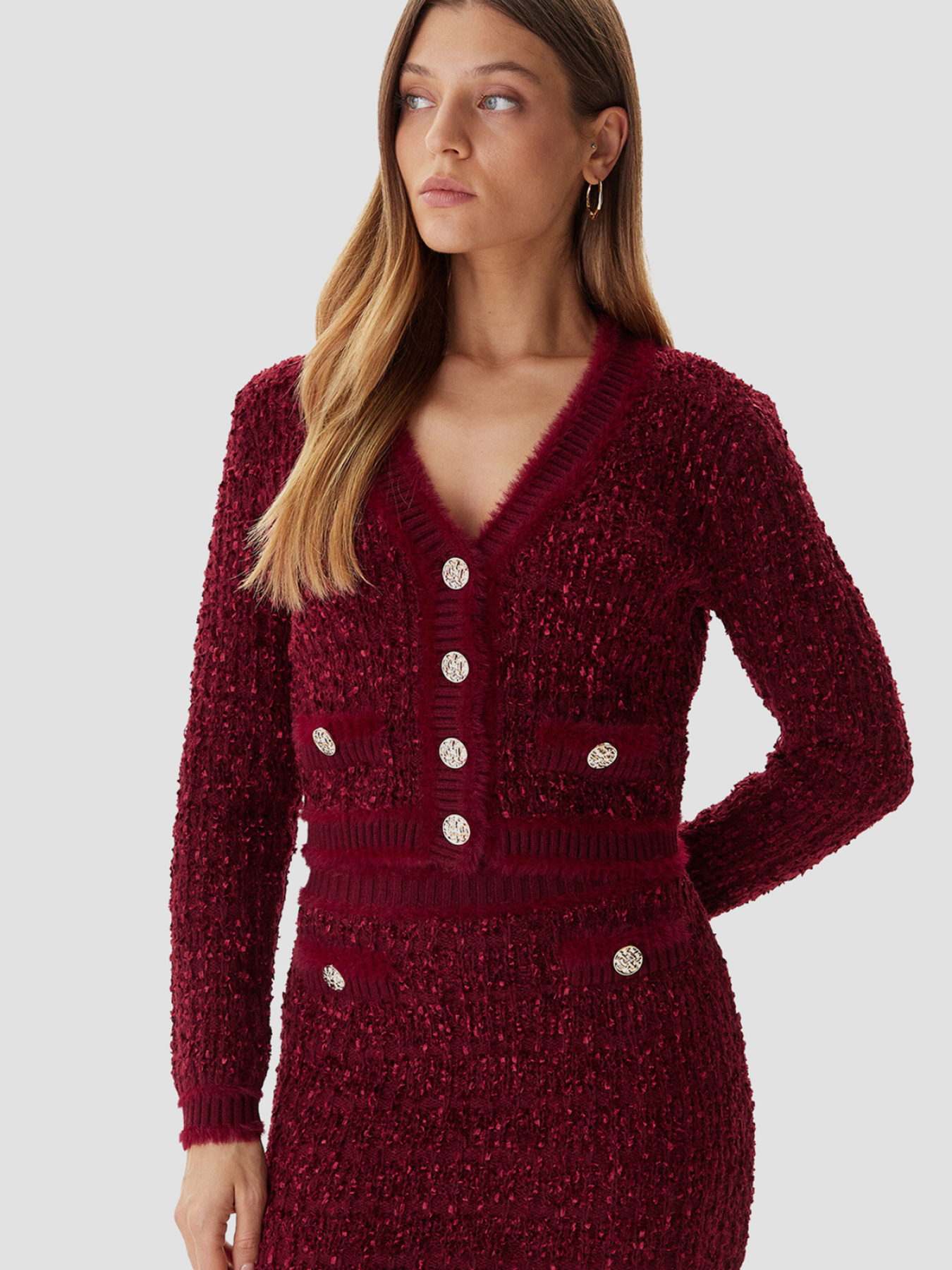 Женский красный кардиган модель W5BR0E.Z4090;F57F Фото