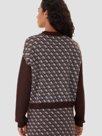 Жіночий темно-коричневий джемпер з візерунком модель W5BR23.Z3JD2;FNHT Фото