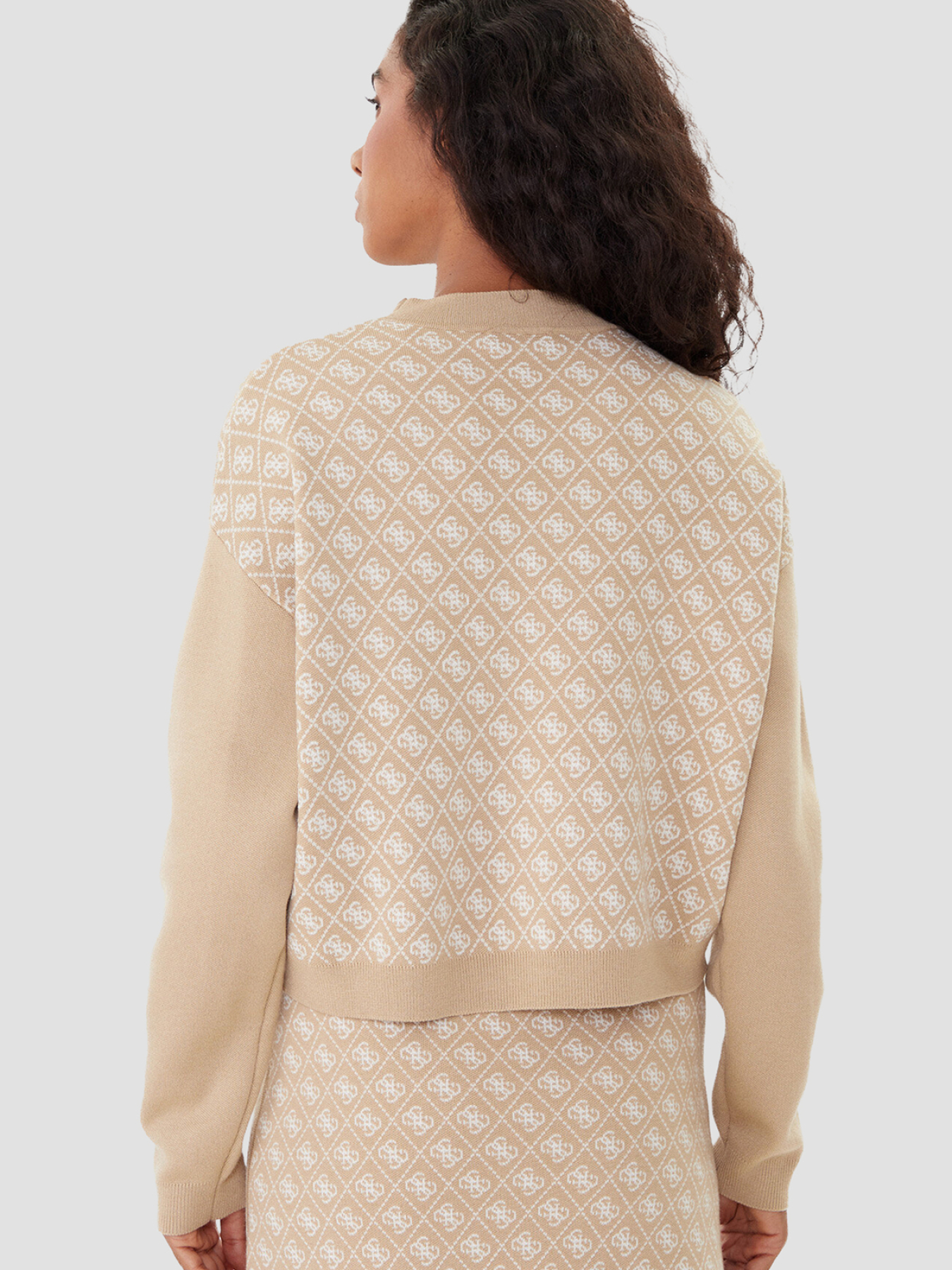 Жіночий бежевий джемпер з візерунком модель W5BR23.Z3JD2;FNI4 Фото