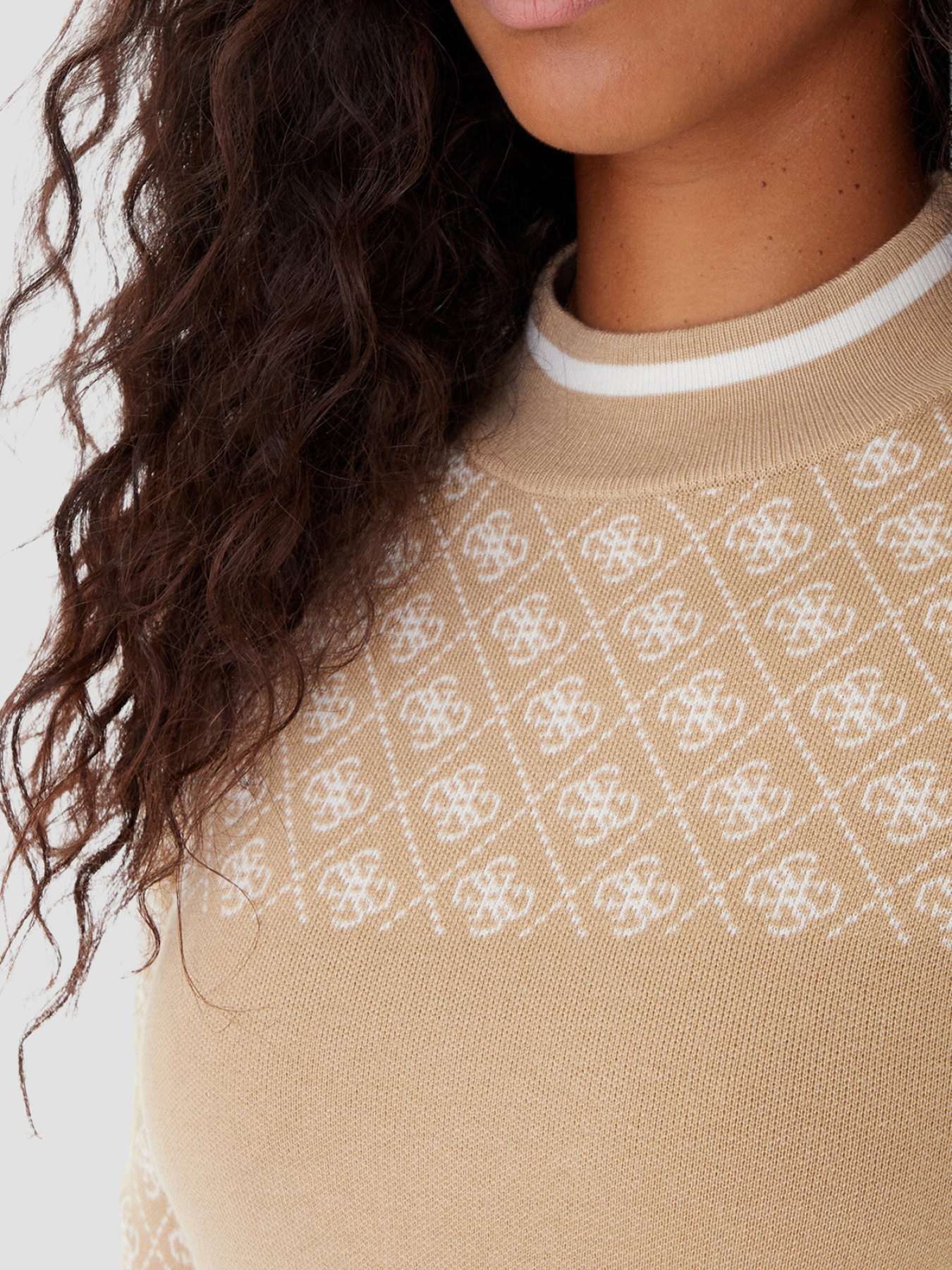 Жіночий бежевий гольф з візерунком модель W5BR24.Z3JD2;FNI4 Фото