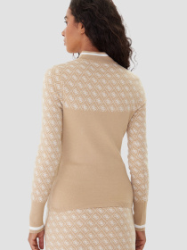 Жіночий бежевий гольф з візерунком модель W5BR24.Z3JD2;FNI4 Фото