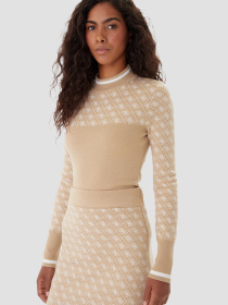 Жіночий бежевий гольф з візерунком модель W5BR24.Z3JD2;FNI4 Фото