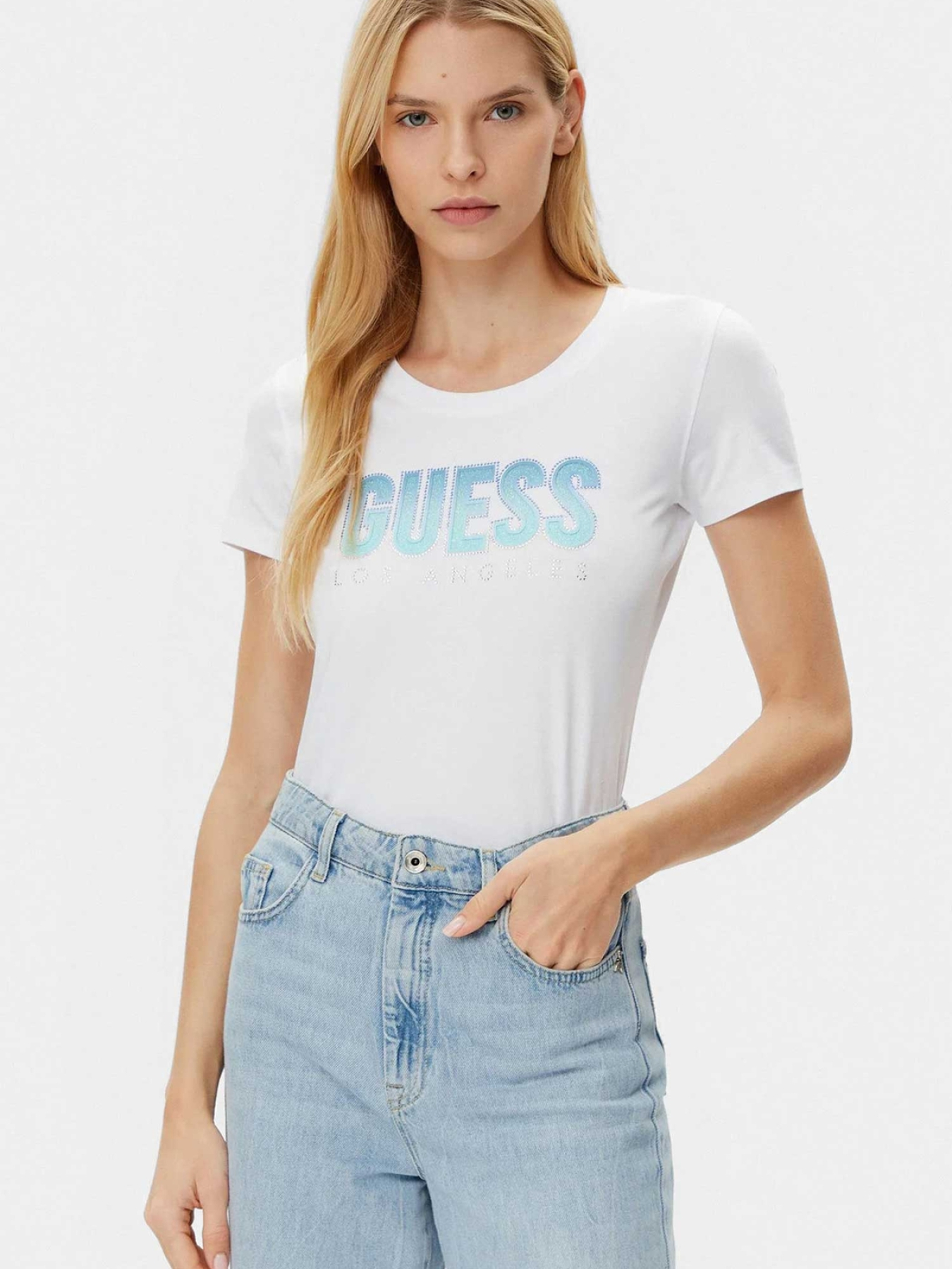 Жіноча біла футболка модель W5GI14.J1314;G011 Фото