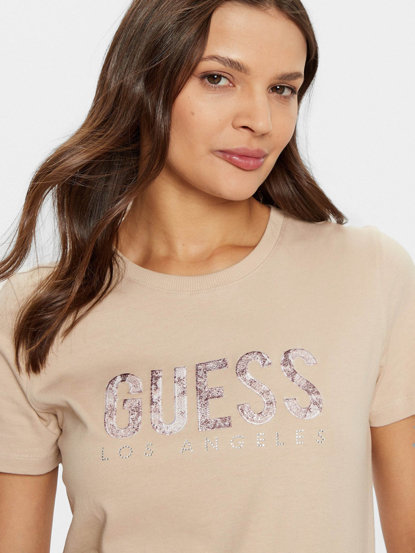Женская бежевая футболка модель W5RI19.I3Z14;A90F Фото