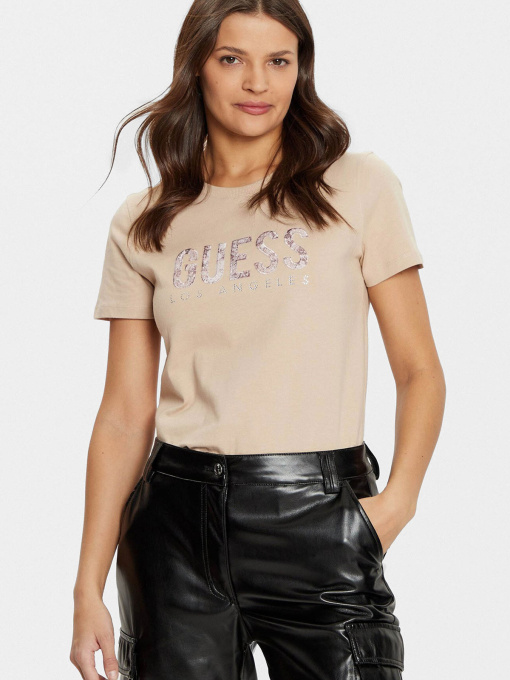 Женская бежевая футболка модель W5RI19.I3Z14;A90F Фото
