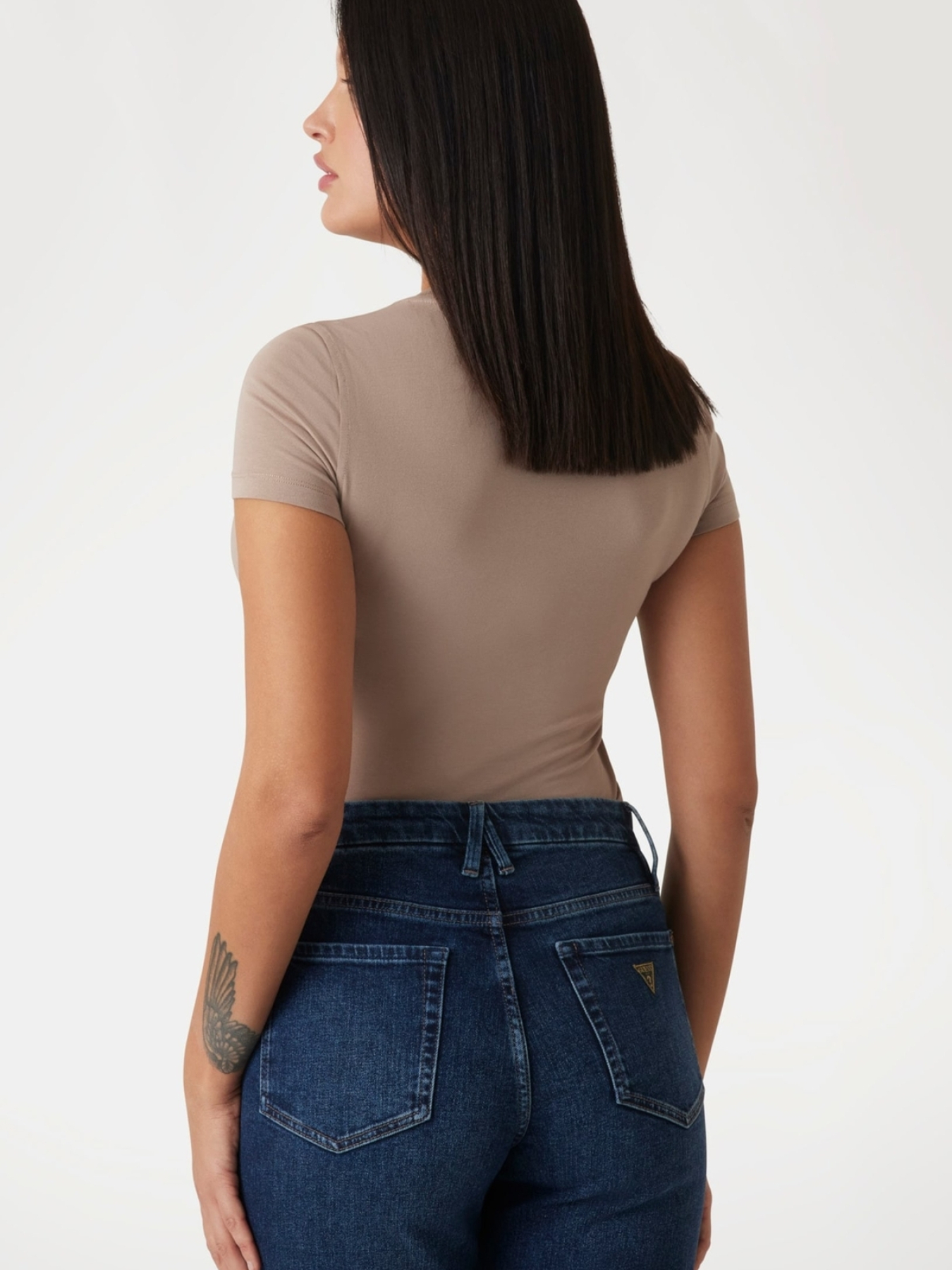 Жіноча бежева футболка модель W5RI22.J1314;A10L Фото