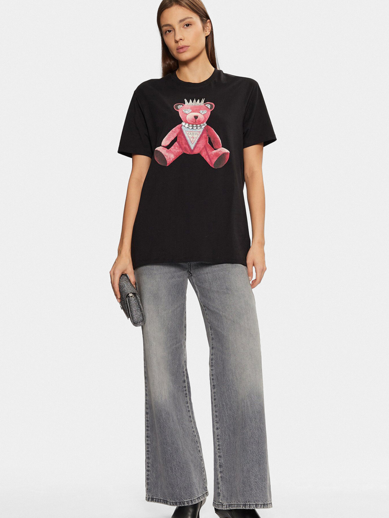 Женская черная футболка модель W5RI30.K9RM1;JBLK Фото