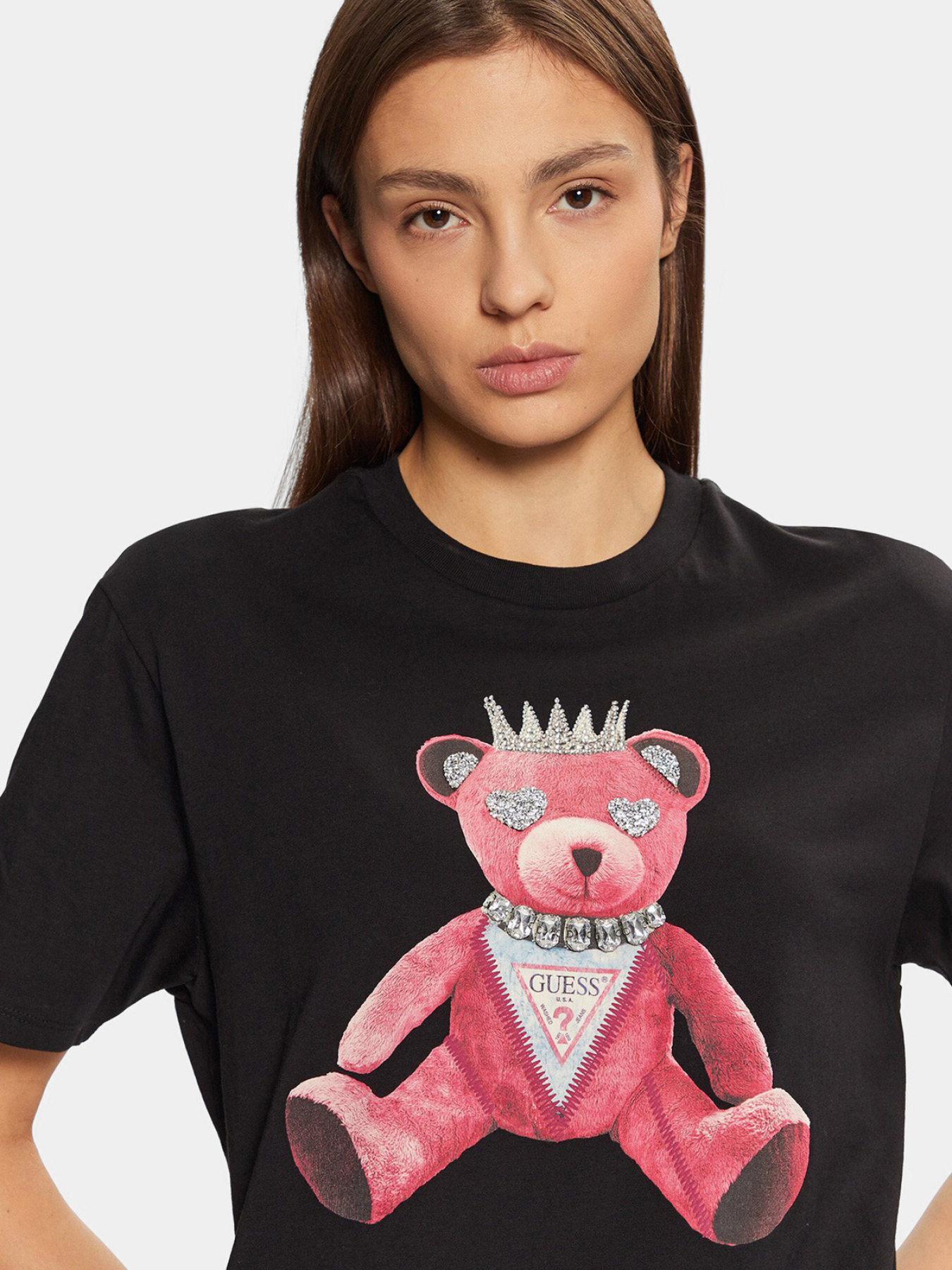 Женская черная футболка модель W5RI30.K9RM1;JBLK Фото