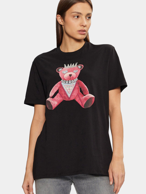 Женская черная футболка модель W5RI30.K9RM1;JBLK Фото