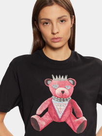 Женская черная футболка модель W5RI30.K9RM1;JBLK Фото